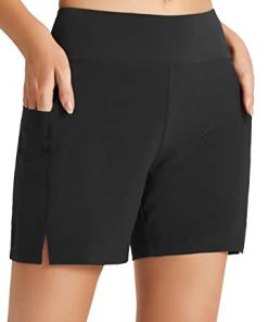 BALEAF Women's 5" Quick Dry High Waisted Swim Board Shorts UPF 50+ Swimsuit Bottom Trunks with Liner