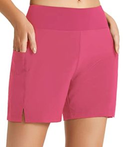 BALEAF Women's 5" Quick Dry High Waisted Swim Board Shorts UPF 50+ Swimsuit Bottom Trunks with Liner