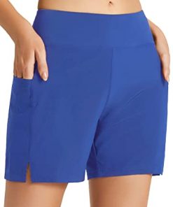 BALEAF Women's 5" Quick Dry High Waisted Swim Board Shorts UPF 50+ Swimsuit Bottom Trunks with Liner