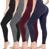 CTHH 4 Pack Leggings for Women-High Waisted Non See-Through Yoga Pants Tummy Control Workout Gym Tights