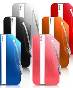 Suitcase Tags Luggage Tags Aluminum 6 Pack Tags with Name Tag Address Tag Suitable for Travel Luggage Travel Bag Suitcase Bags Backpacks