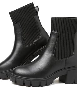 BKWHDAY Women's Chelsea Platform Ankle Boots